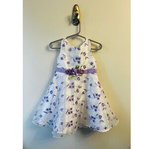 Girls White and Lavender Floral Dress